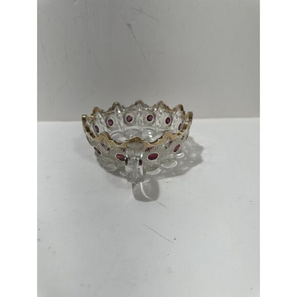 EAPG U.S. Glass Daisy Bullseye Purple‎ Amethyst Stained Bowl With Handle - Picture 3 of 9